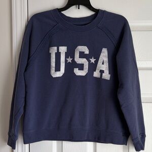 Grayson Threads Navy Blue USA Women's Crew Neck Sweater